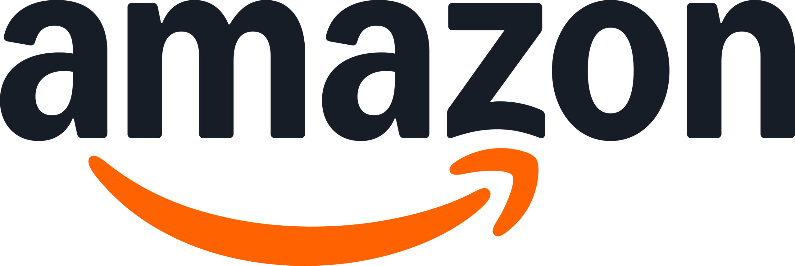 amazon logo squid ink smile orange